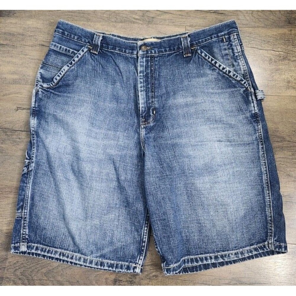 Old Navy Mens Sz 40 Painters Cargo Utility Denim Jean Shorts Baggy
